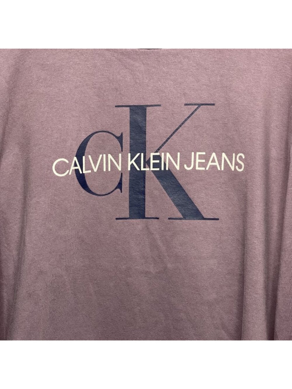Calvin Klein Jeans Logo Sweatshirt Purple XL Cotton Blend Crewneck - Picture 2 of 7